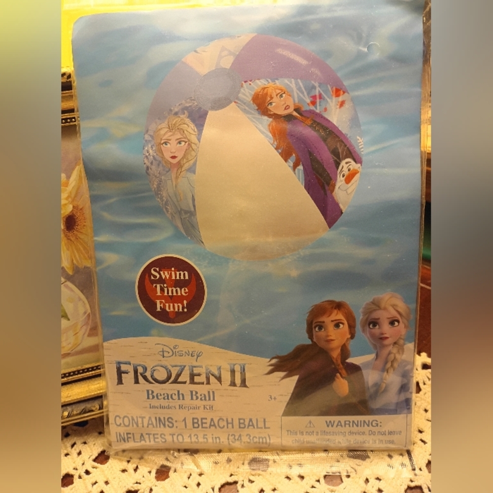 Disney Frozen II Beach Ball, NWT, Includes Repair Kit, Inflates To 13.5